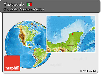 Physical Location Map of Yaxcacab