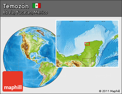 Physical Location Map of Temozón
