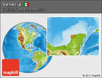 Physical Location Map of Venecia