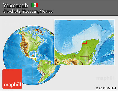 Physical Location Map of Yaxcacab