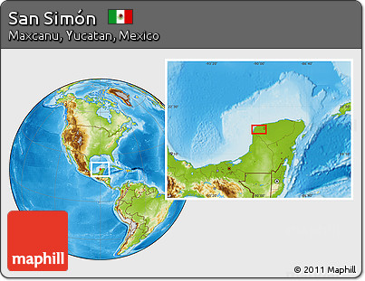 Physical Location Map of San Simón