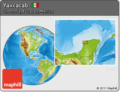 Physical Location Map of Yaxcacab