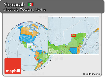 Political Location Map of Yaxcacab