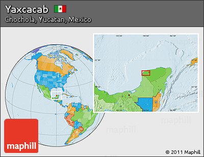 Political Location Map of Yaxcacab