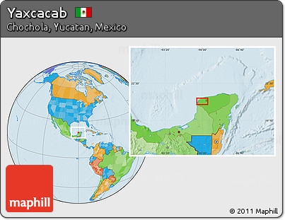 Political Location Map of Yaxcacab