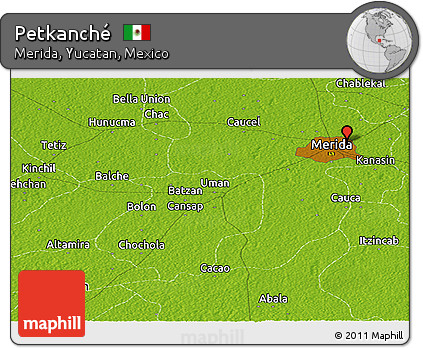 Physical Panoramic Map of Petkanché