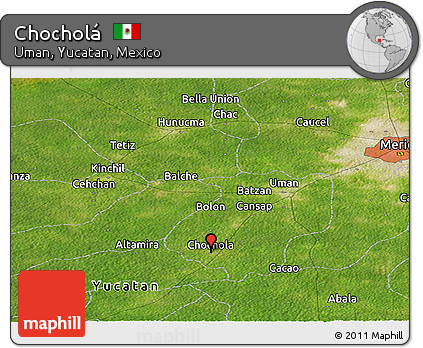 Satellite Panoramic Map of Chocholá