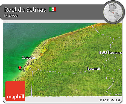 Satellite Panoramic Map of Real De Salinas