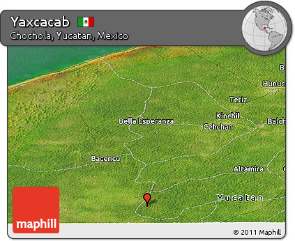 Satellite Panoramic Map of Yaxcacab