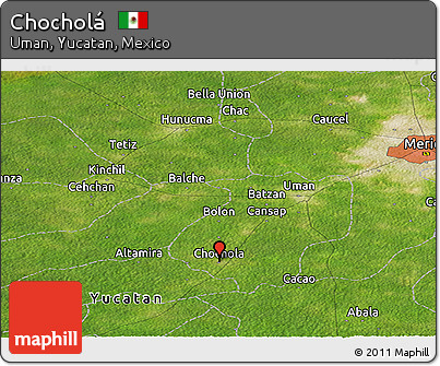 Satellite Panoramic Map of Chocholá