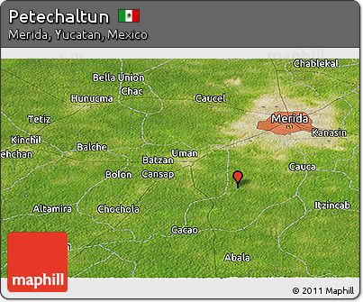 Satellite Panoramic Map of Petechaltun