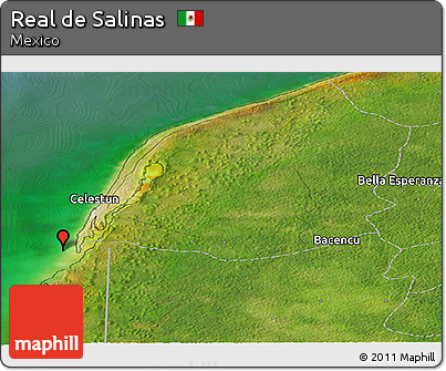 Satellite Panoramic Map of Real De Salinas