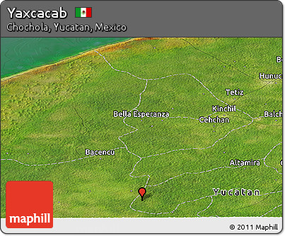 Satellite Panoramic Map of Yaxcacab