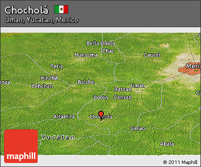 Satellite Panoramic Map of Chocholá