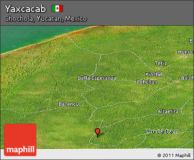 Satellite Panoramic Map of Yaxcacab