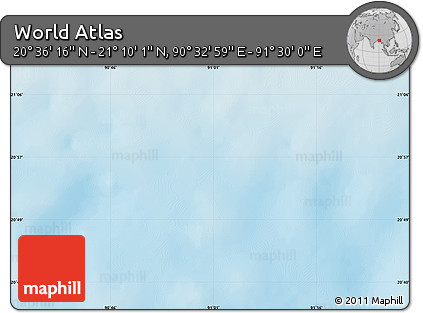 Physical Map of the Area around 20° 53' 8" N, 91° 1' 30" E