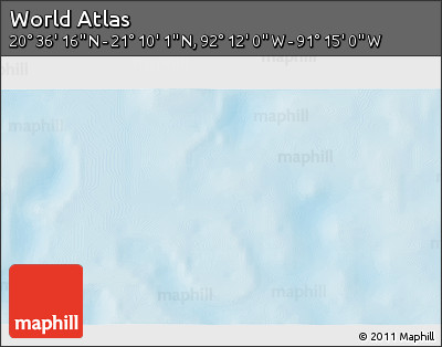 Physical 3D Map of the Area around 20° 53' 8" N, 91° 43' 29" W