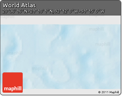 Physical 3D Map of the Area around 20° 53' 8" N, 91° 43' 29" W
