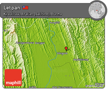 Physical 3D Map of Letpan