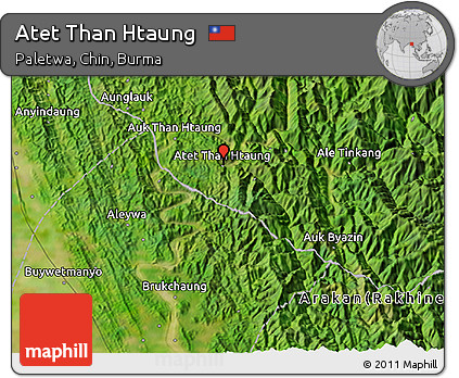 Satellite 3D Map of Atet Than Htaung