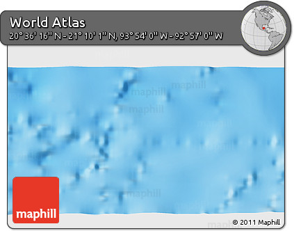 Shaded Relief 3D Map of the Area around 20° 53' 8" N, 93° 25' 30" W