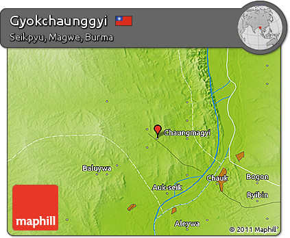 Physical 3D Map of Gyokchaunggyi