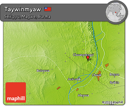 Physical 3D Map of Taywinmyaw