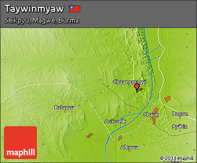 Physical 3D Map of Taywinmyaw