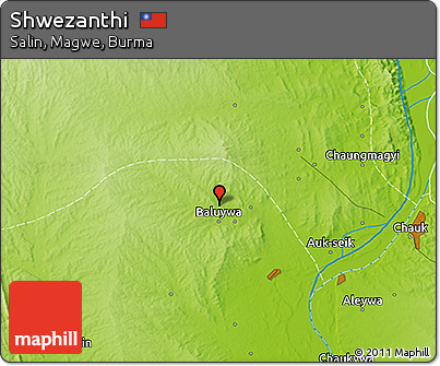 Physical 3D Map of Shwezanthi
