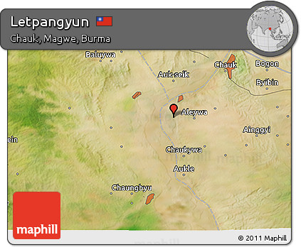Satellite 3D Map of Letpangyun