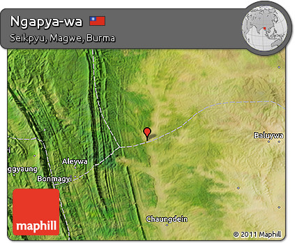 Satellite 3D Map of Ngapya-wa