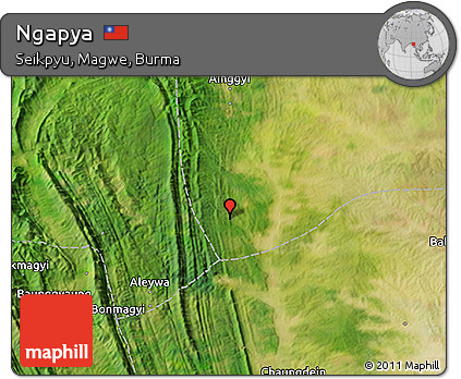 Satellite 3D Map of Ngapya