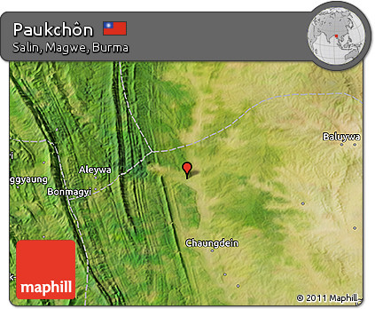 Satellite 3D Map of Paukchôn