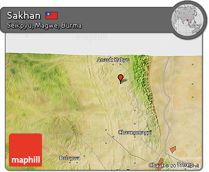 Satellite 3D Map of Sakhan