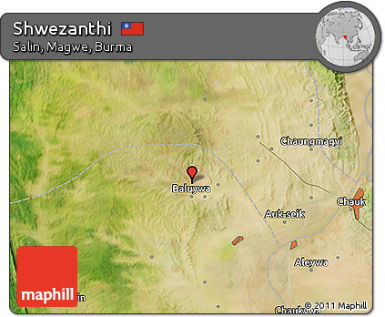 Satellite 3D Map of Shwezanthi