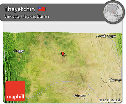 Satellite 3D Map of Thayetchin