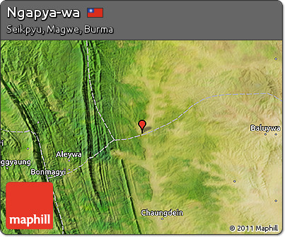 Satellite 3D Map of Ngapya-wa