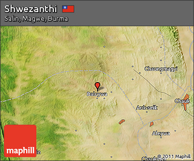 Satellite 3D Map of Shwezanthi