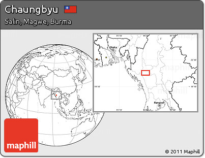 Blank Location Map of Chaungbyu