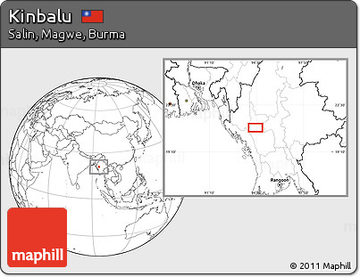 Blank Location Map of Kinbalu