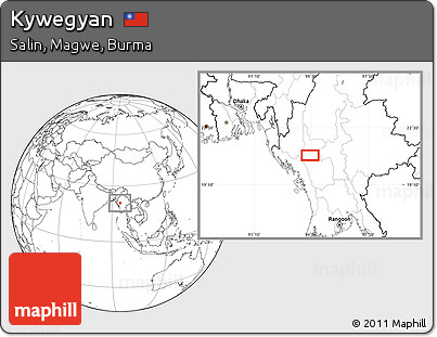 Blank Location Map of Kywegyan
