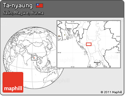 Blank Location Map of Ta-nyaung