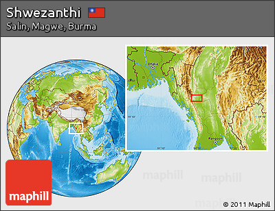 Physical Location Map of Shwezanthi