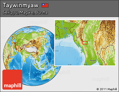 Physical Location Map of Taywinmyaw