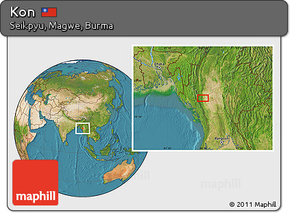 Satellite Location Map of Kon