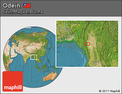Satellite Location Map of Odein