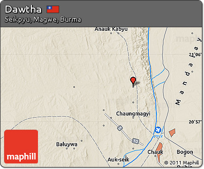Shaded Relief Map of Dawtha