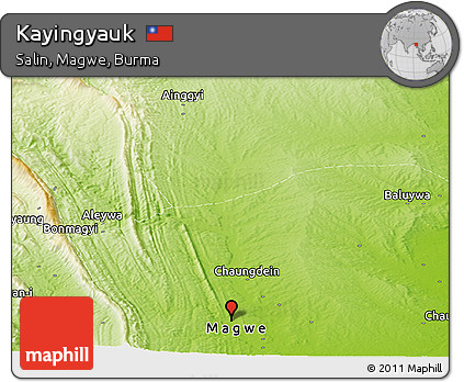 Physical Panoramic Map of Kayingyauk
