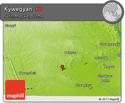Physical Panoramic Map of Kywegyan