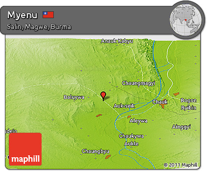 Physical Panoramic Map of Myenu